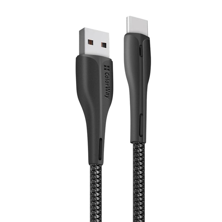 Дата кабель USB 2.0 AM to Type-C 1.0m led black ColorWay (CW-CBUC034-BK) - фото 2