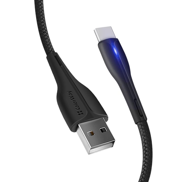 Дата кабель USB 2.0 AM to Type-C 1.0m led black ColorWay (CW-CBUC034-BK) - фото 3
