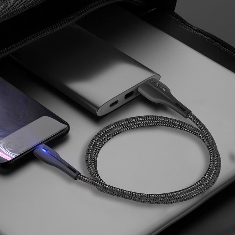 Дата кабель USB 2.0 AM to Type-C 1.0m led black ColorWay (CW-CBUC034-BK) - фото 6