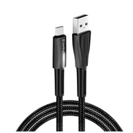 Дата кабель USB 2.0 AM to USB-C 1.0m zinc alloy + led black ColorWay (CW-CBUC035-BK) - фото 2