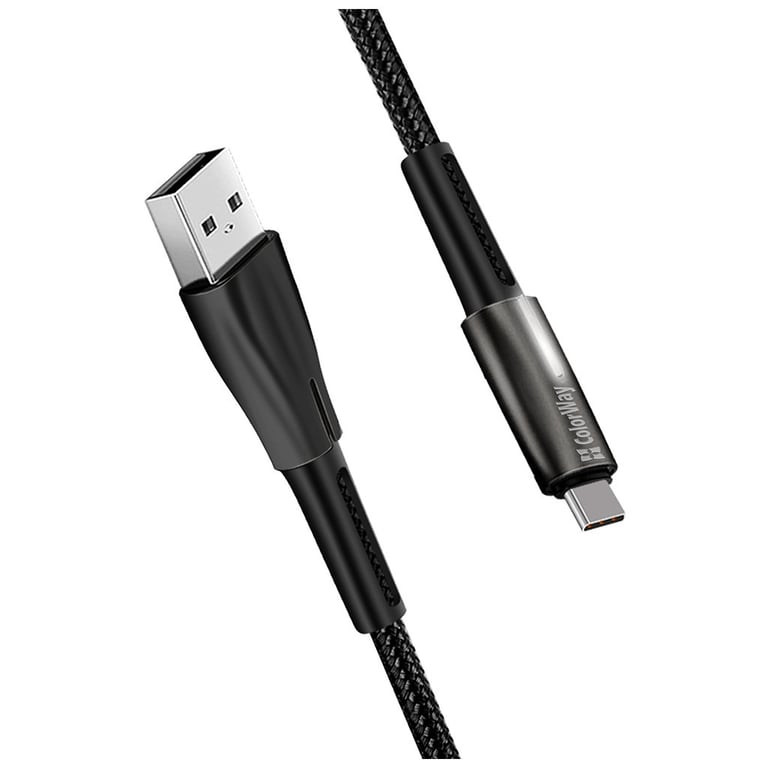 Дата кабель USB 2.0 AM to USB-C 1.0m zinc alloy + led black ColorWay (CW-CBUC035-BK) - фото 6