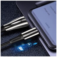 Дата кабель USB 2.0 AM to USB-C 1.0m zinc alloy + led black ColorWay (CW-CBUC035-BK) - фото 8