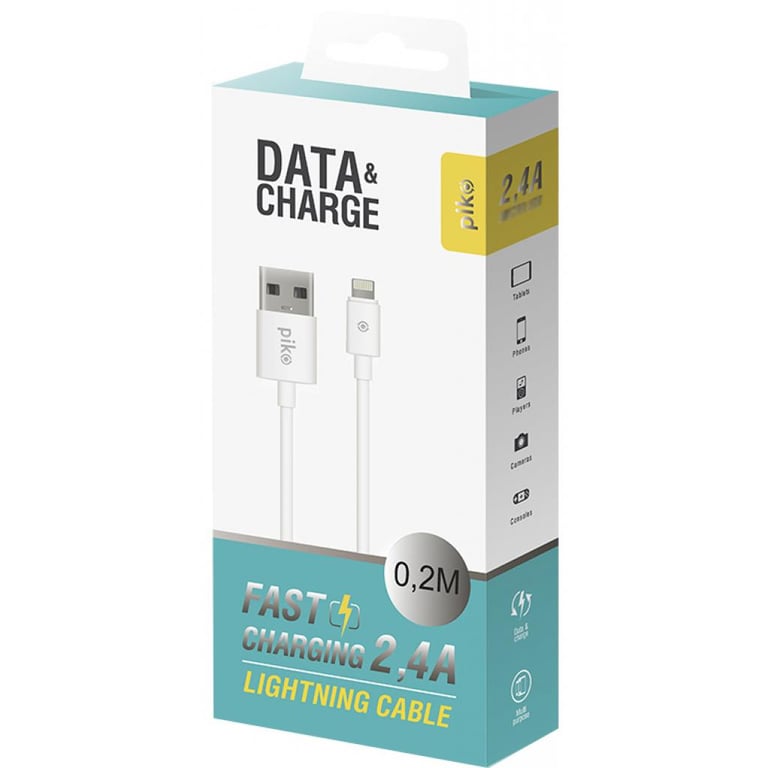 Дата кабель USB 2.0 AM to Lightning 0.2m white Piko (1283126493836) - фото 2