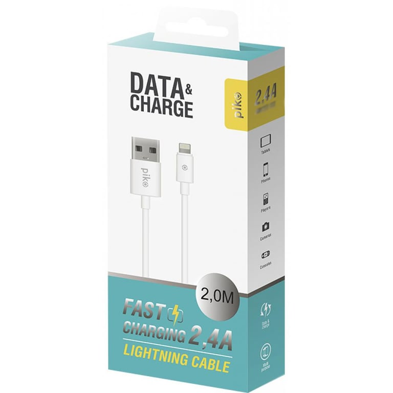 Дата кабель USB 2.0 AM to Lightning 2.0m white Piko (1283126493867) - фото 2