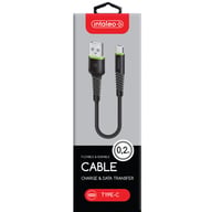 Дата кабель USB 2.0 AM to USB-C 0.2m black Intaleo (1283126487446) - фото 2