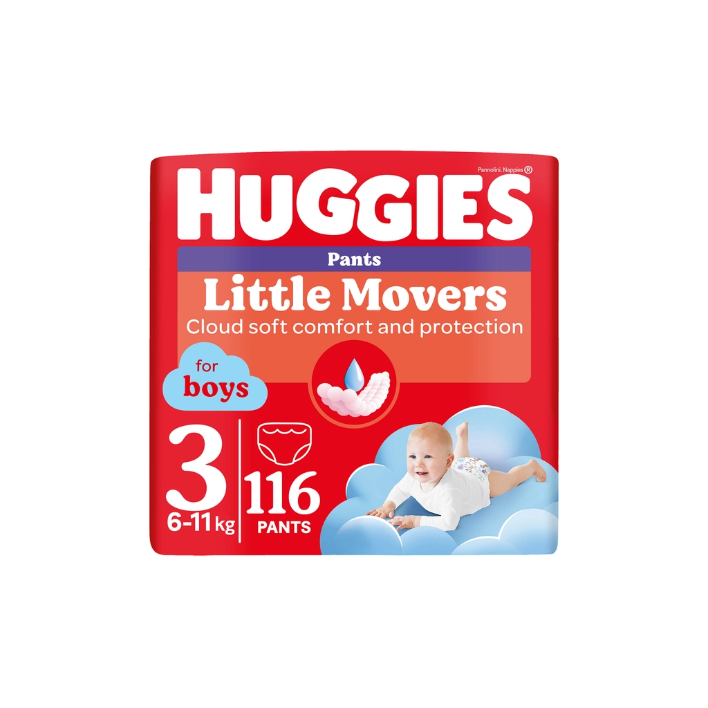 Підгузки Huggies Little Movers/Pants 3 M-Pack 6-11 кг для хлопчиків 116 шт (5029054568026) - фото 1 Підгузки Huggies Little Movers/Pants 3 M-Pack 6-11 кг для хлопчиків 116 шт (5029054568026) - фото 1