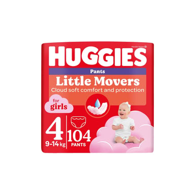 Підгузки Huggies Little Movers/Pants 4 (9-14 кг) M-Pack для дівчаток 104 шт (5029054568095) - фото 1