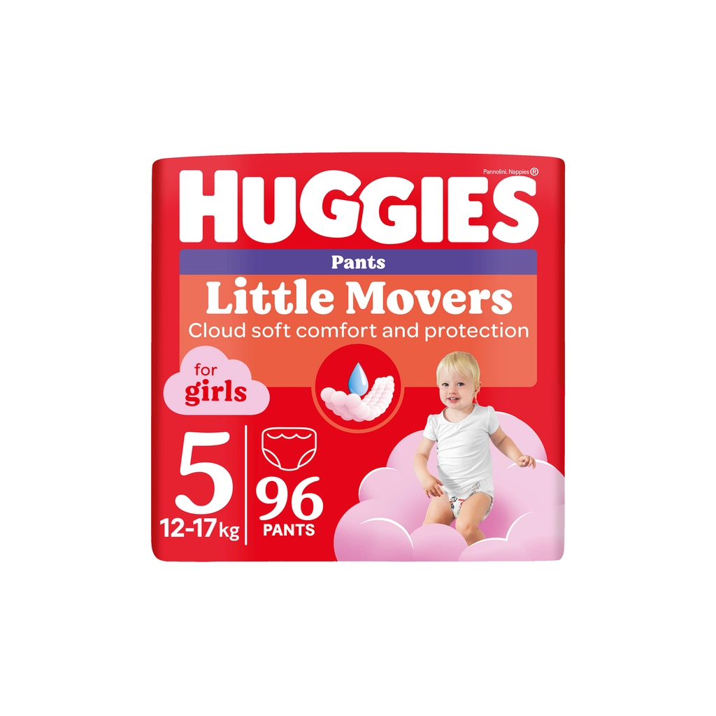 Підгузки Huggies Little Movers/Pants 5 (12-17 кг) для дівчаток 96 шт (5029054568170) - фото 1 Підгузки Huggies Little Movers/Pants 5 (12-17 кг) для дівчаток 96 шт (5029054568170) - фото 1