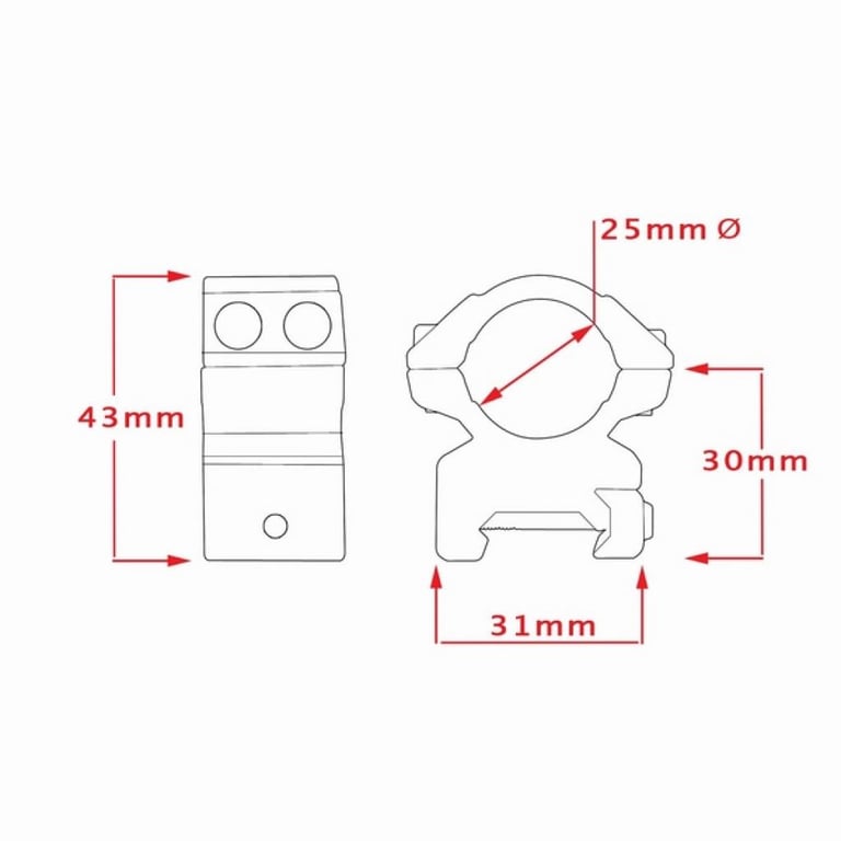 Кріплення для прицілу Hawke Matchmount 1" Weaver Med (921183) - фото 3