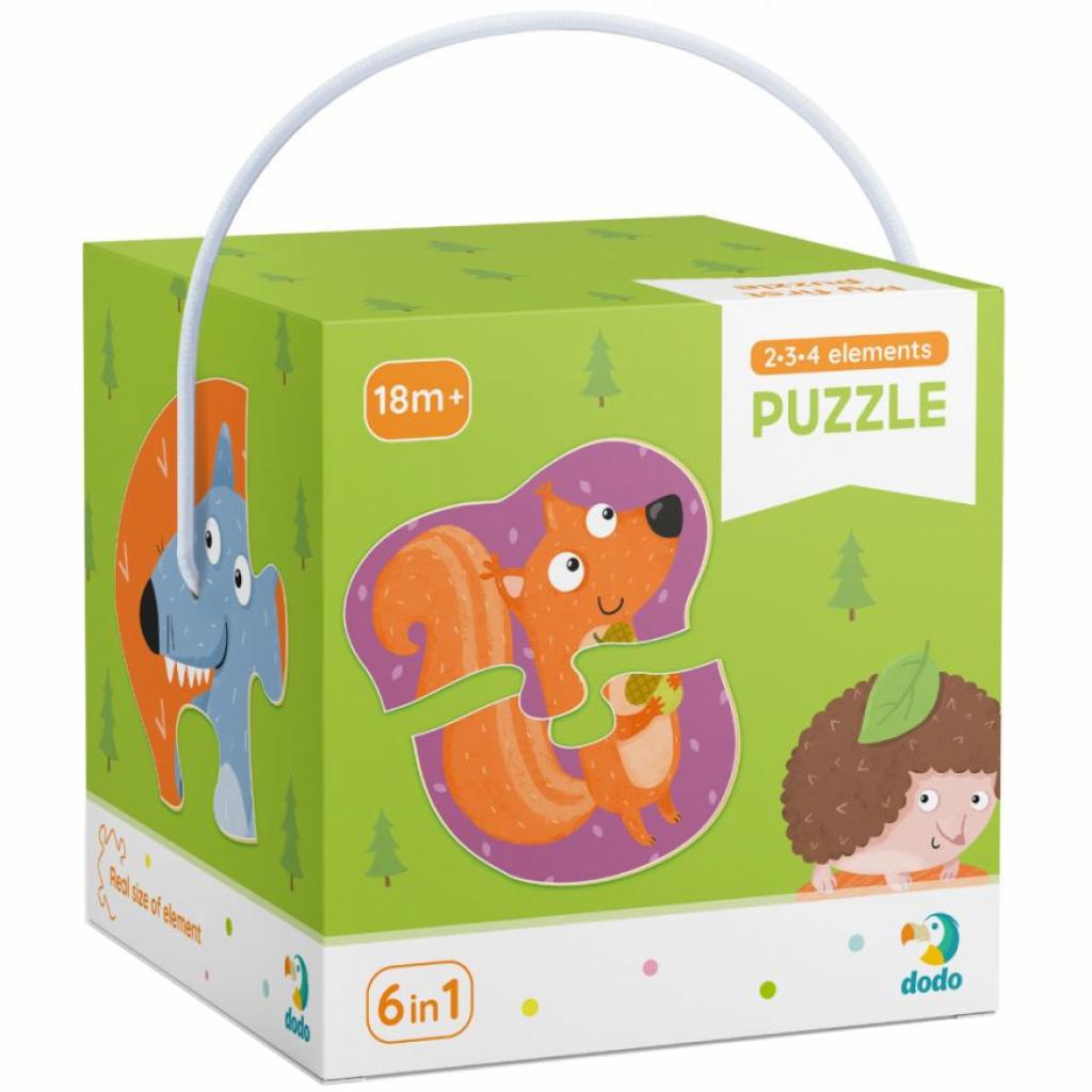 Пазл DoDo 2-3-4 елементи Лісові тварини (300195)