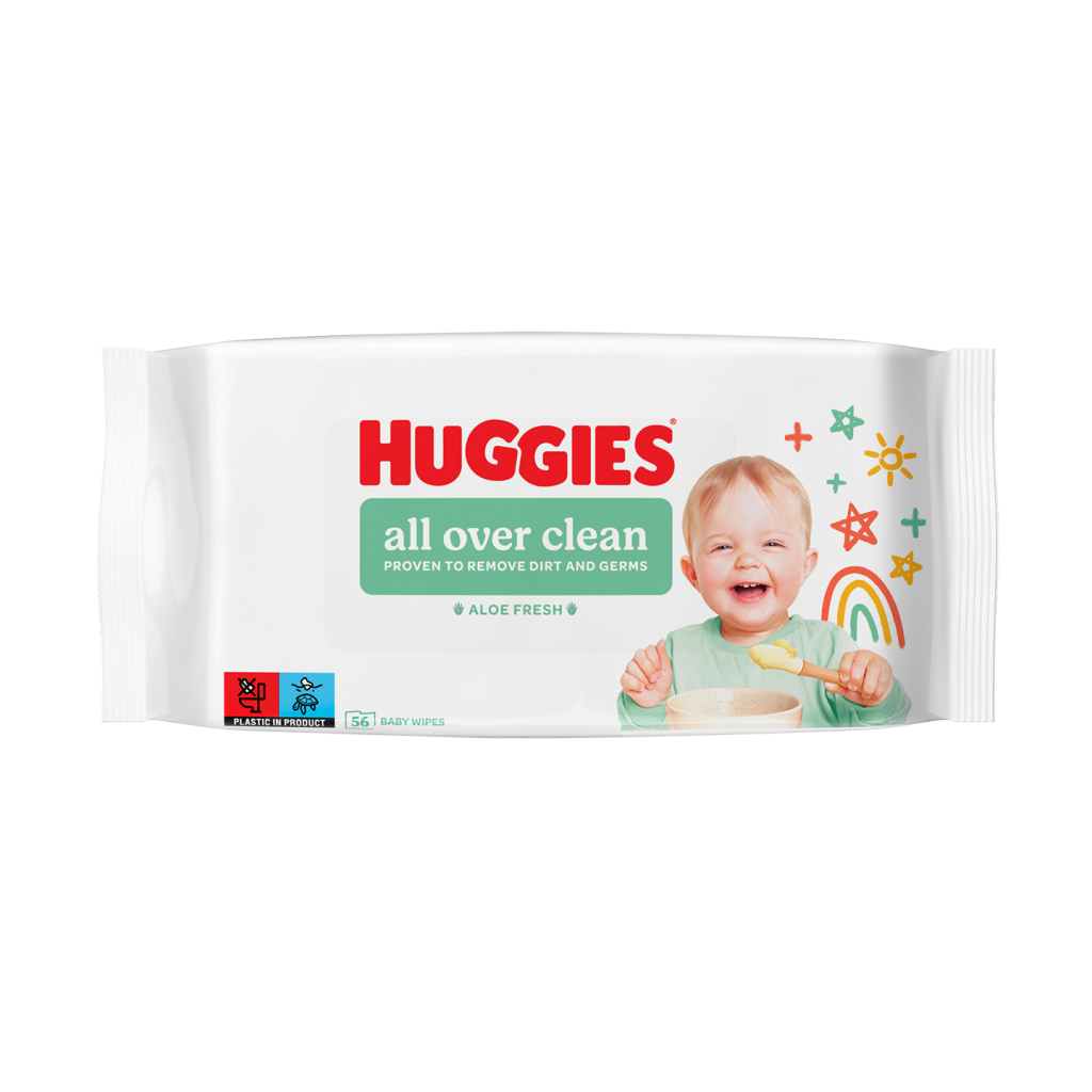 Дитячі вологі серветки Huggies OverClean 56 шт (5029053567822) - фото 1