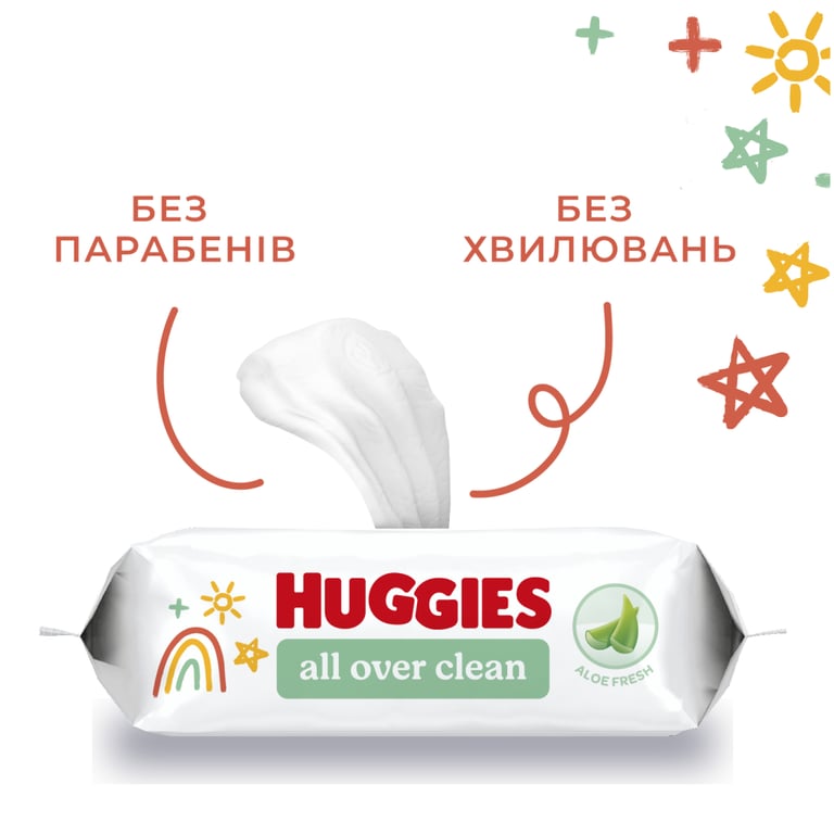 Дитячі вологі серветки Huggies OverClean 56 шт (5029053567822) - фото 7