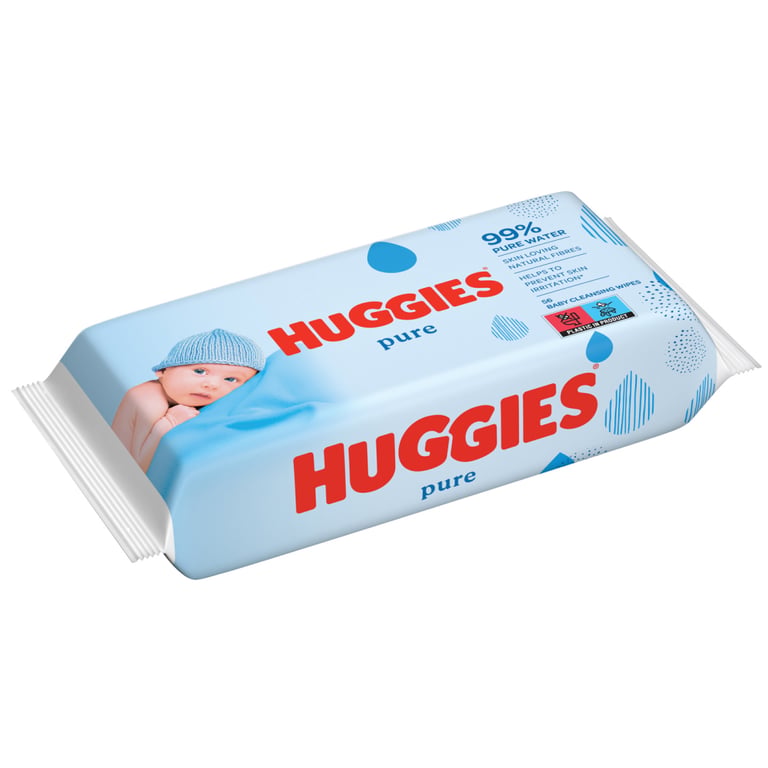 Дитячі вологі серветки Huggies Pure 56 шт (5029053550039) - фото 1