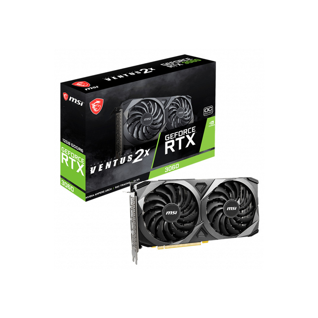 Відеокарта MSI GeForce RTX3060 12Gb VENTUS 2X OC (RTX 3060 VENTUS 2X 12G OC) - фото 2 Відеокарта MSI GeForce RTX3060 12Gb VENTUS 2X OC (RTX 3060 VENTUS 2X 12G OC) - фото 2