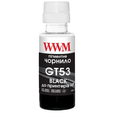 Чорнило WWM HP GT53 100г Black Pigment, для Ink Tank 115/315/319 (H53BP) - фото 1