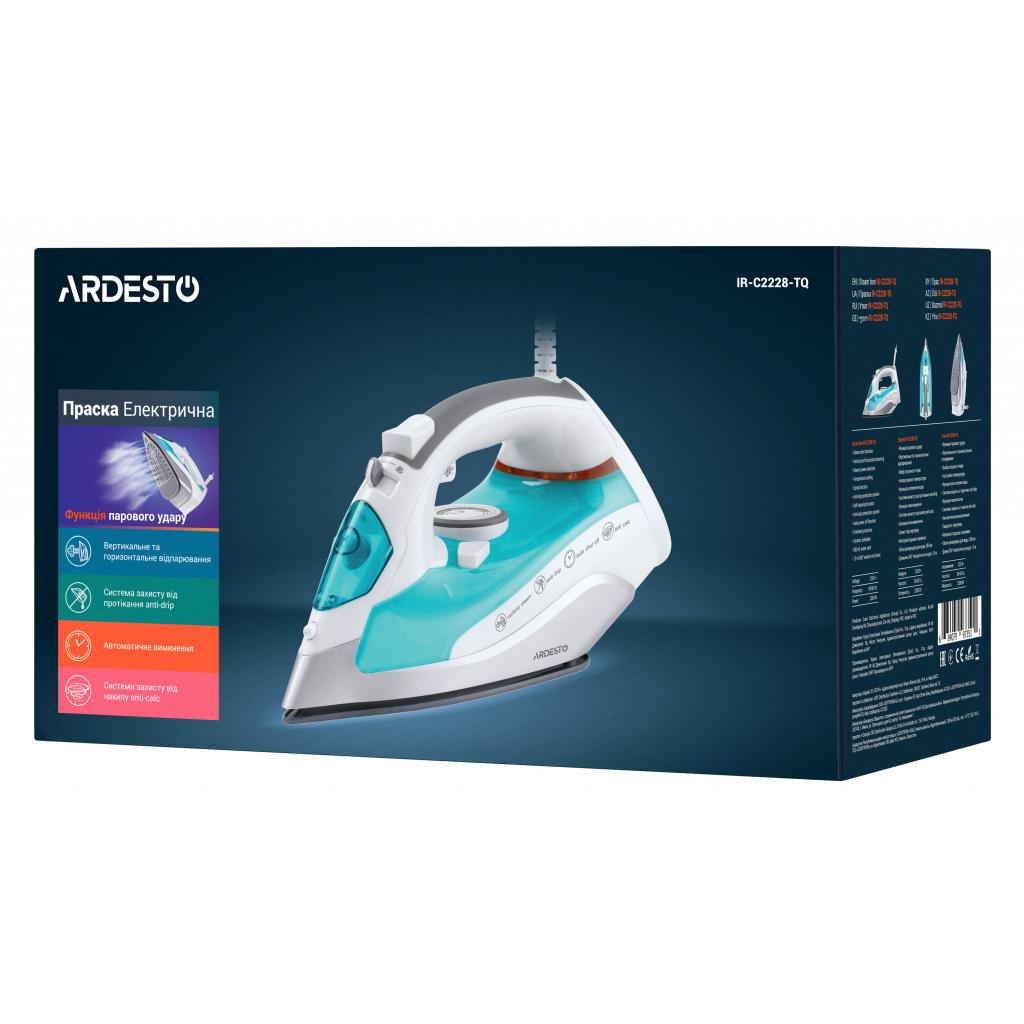 Праска Ardesto IR-C2228-TQ/2200Вт/280мл/пар/ самоочищення /антикапля /керам (IR-C2228-TQ) - фото 8 Праска Ardesto IR-C2228-TQ/2200Вт/280мл/пар/ самоочищення /антикапля /керам (IR-C2228-TQ) - фото 8