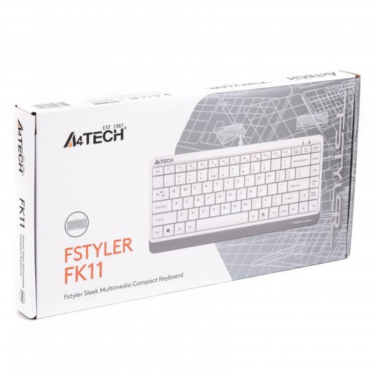 Клавіатура A4Tech FK11 Fstyler Compact Size USB White (FK11 USB (White)) - фото 4