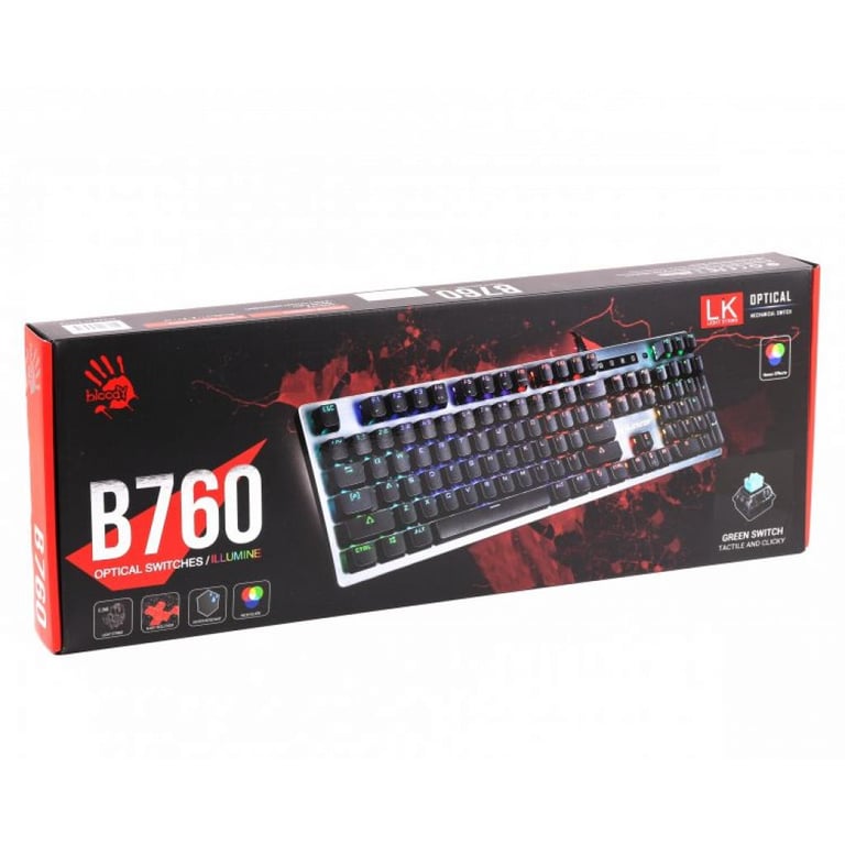 Клавіатура A4Tech Bloody B760 Green Sw Black (4711421953108) - фото 6