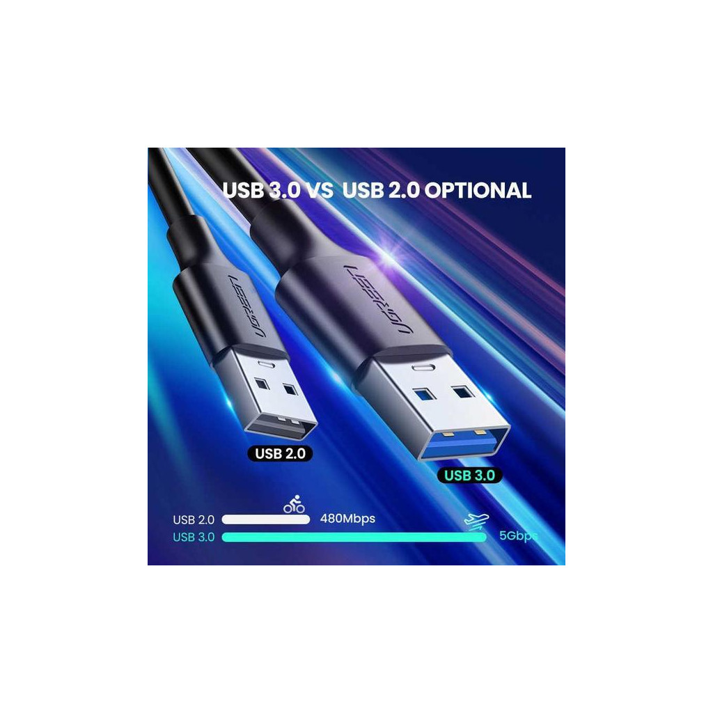 Дата кабель USB 3.0 AM to Type-C 1.0m US184 Black Ugreen (20882) - фото 4 Дата кабель USB 3.0 AM to Type-C 1.0m US184 Black Ugreen (20882) - фото 4