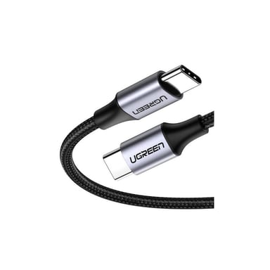 Дата кабель USB-C to USB-C 1.0m US261 3A Alum. Braid GrayBlack Ugreen (50150) - фото 1