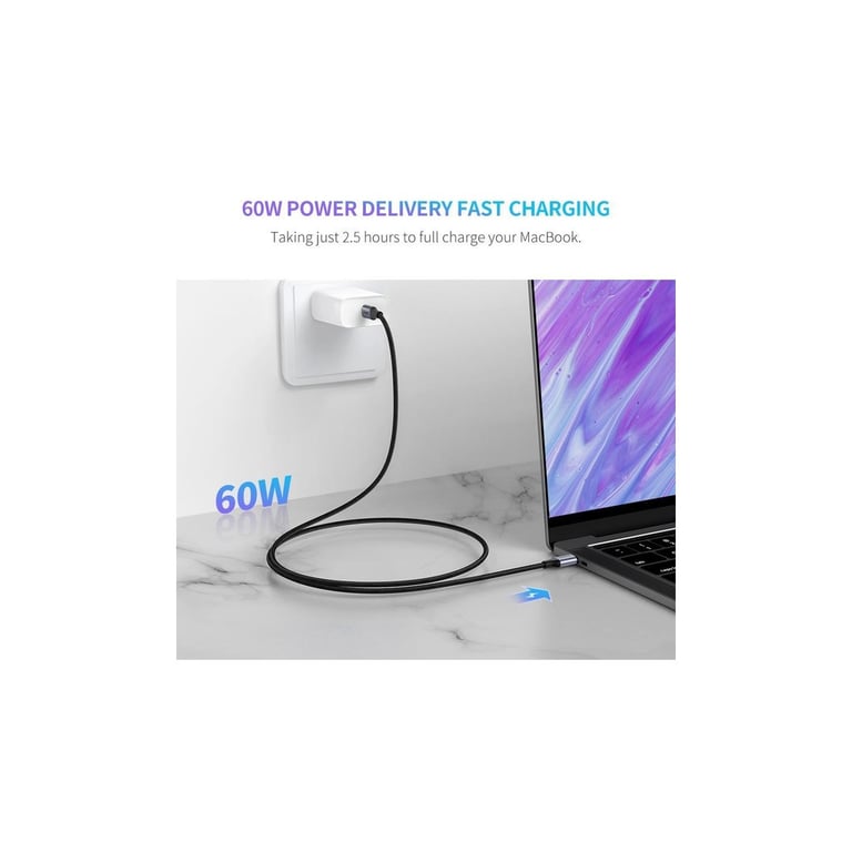 Дата кабель USB-C to USB-C 1.0m US261 3A Alum. Braid GrayBlack Ugreen (50150) - фото 2