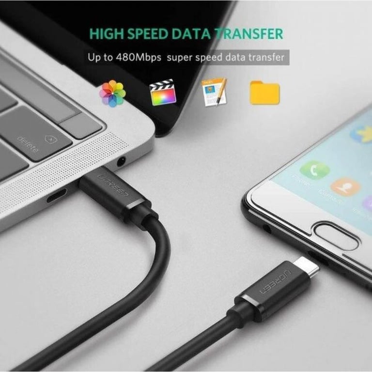 Дата кабель USB-C to USB-C 1.0m US286 3A Black Ugreen (50997) - фото 7