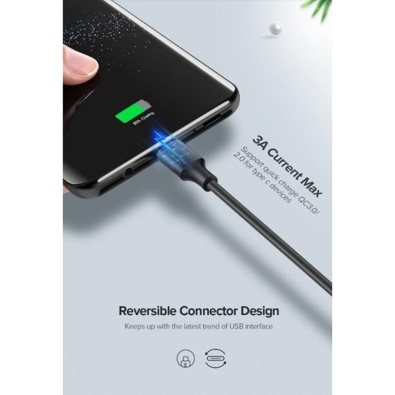 Дата кабель USB 2.0 AM to USB-C 2.0m US287 Black Ugreen (60118) - фото 4