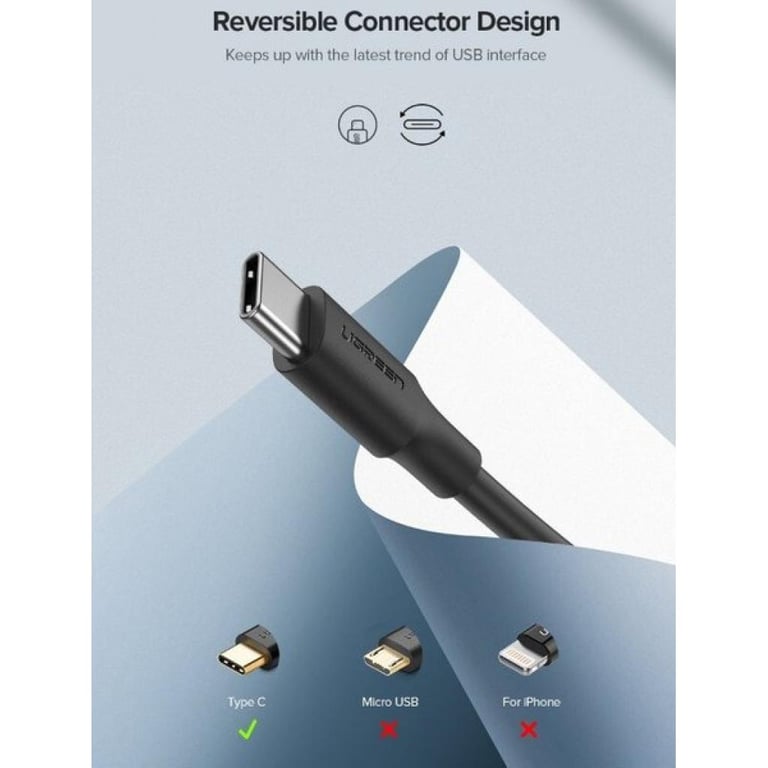 Дата кабель USB 2.0 AM to USB-C 2.0m US287 Black Ugreen (60118) - фото 5