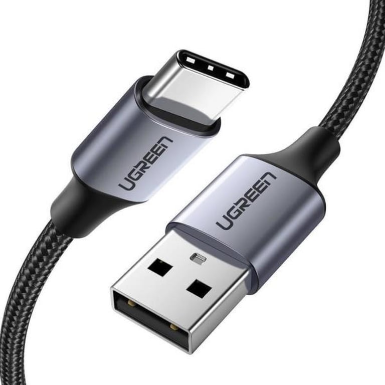 Дата кабель USB 2.0 AM to USB-C 2.0m US288 Aluminum Braid Black Ugreen (60128) - фото 1