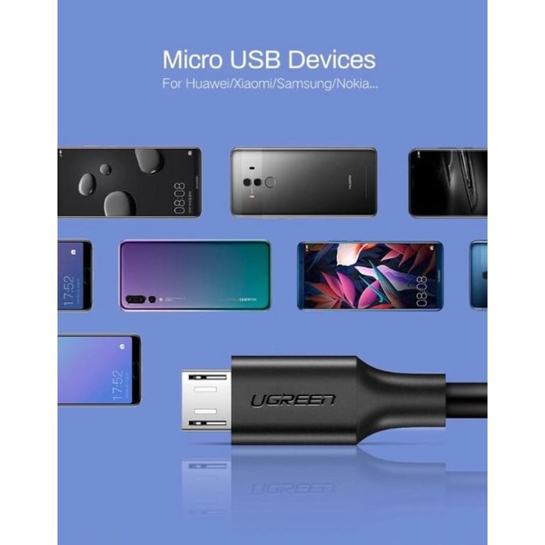 Дата кабель USB 2.0 AM to Micro 5P 2.0m US289 Black Ugreen (60138) - фото 5
