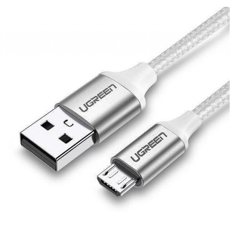 Дата кабель USB 2.0 AM to Micro 5P 1.0m US290 Aluminum Braid White Ugreen (60151) - фото 2