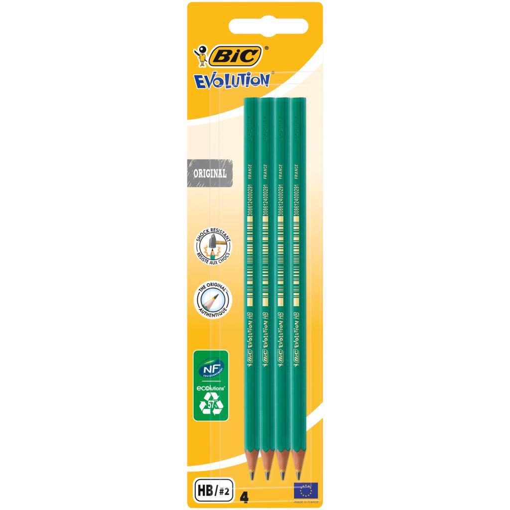 Олівець графітний Bic Evolution HB, в блістері, 4 шт (bc8902764) - фото 2 Олівець графітний Bic Evolution HB, в блістері, 4 шт (bc8902764) - фото 2
