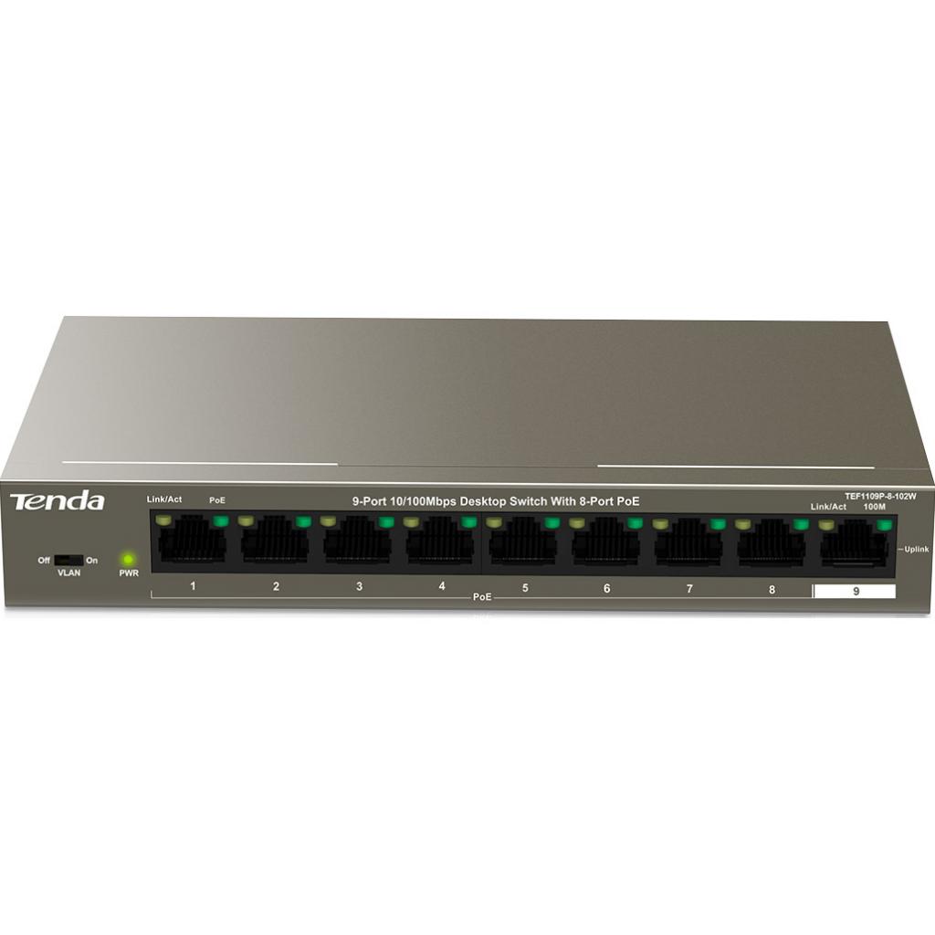 Комутатор мережевий Tenda TEF1109P-8-102W - фото 1 Комутатор мережевий Tenda TEF1109P-8-102W - фото 1