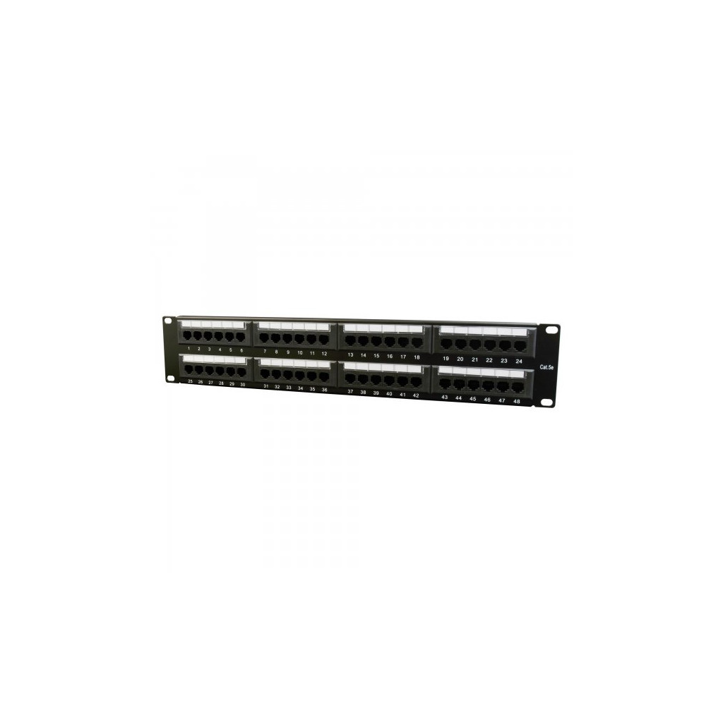 Патч-панель 19" 48xRJ-45 UTP cat.5е, 2U, тип 110 Cablexpert (NPP-C548CM-001) - фото 1