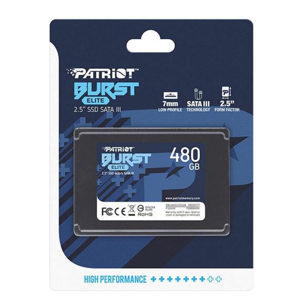 Накопичувач SSD 2.5" 480GB Burst Elite Patriot (PBE480GS25SSDR) - фото 4 Накопичувач SSD 2.5" 480GB Burst Elite Patriot (PBE480GS25SSDR) - фото 4