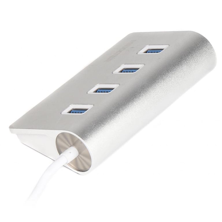 Концентратор Maxxter USB 3.0 Type-A 4 ports silver (HU3A-4P-01) - фото 2