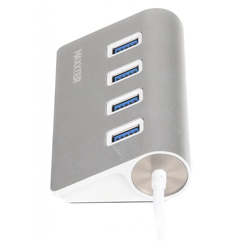 Концентратор Maxxter USB 3.0 Type-A 4 ports silver (HU3A-4P-01) - фото 3