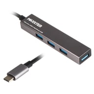 Концентратор Maxxter USB 3.0 Type-C 4 ports grey (HU3С-4P-02) - фото 1