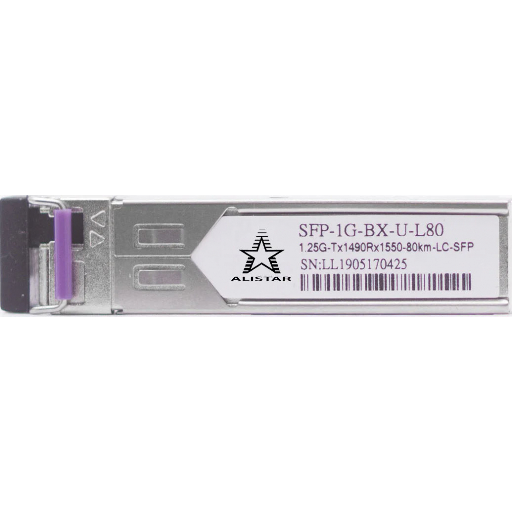Модуль SFP Alistar Модуль SFP 1000BASE-BX 1SM WDM LC 80KM TX1490/RX1550nm DDM (SFP-1G-BX-U-L80) - фото 2 Модуль SFP Alistar Модуль SFP 1000BASE-BX 1SM WDM LC 80KM TX1490/RX1550nm DDM (SFP-1G-BX-U-L80) - фото 2