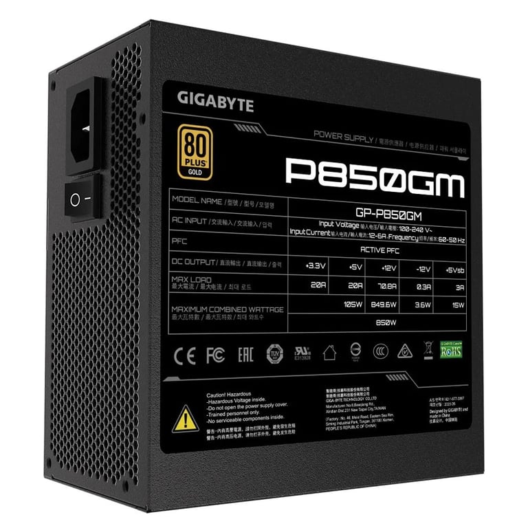 Блок живлення GIGABYTE 850W (GP-P850GM) - фото 2