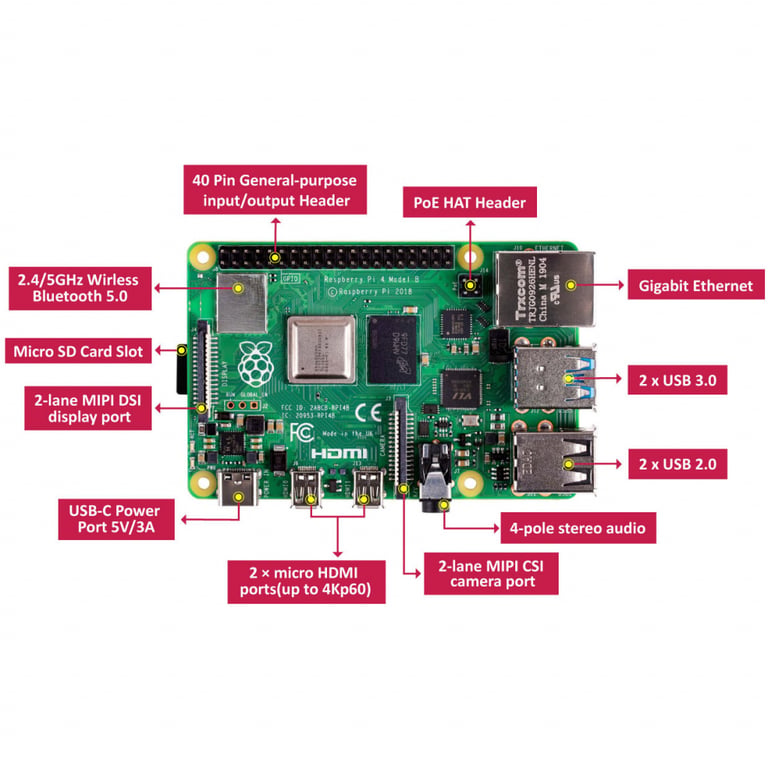 Промисловий ПК Raspberry Pi 4, Model B, 8GB (RPI4-MODBP-8GB) - фото 5