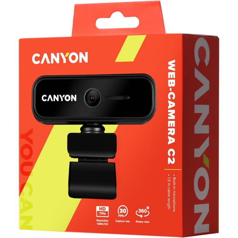 Веб-камера Canyon C2 720p HD Black (CNE-HWC2) - фото 3