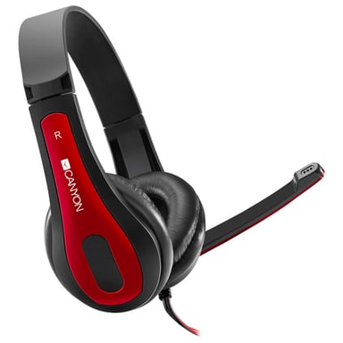 Навушники Canyon HSC-1 Black-Red (CNS-CHSC1BR) - фото 1