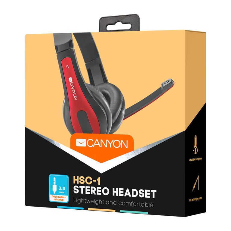Навушники Canyon HSC-1 Black-Red (CNS-CHSC1BR) - фото 6