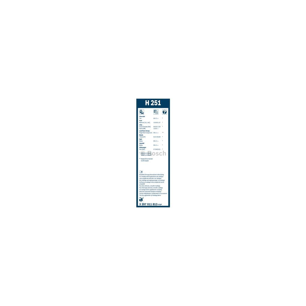 Щітка склоочисника Bosch 3 397 011 813 - фото 2 Щітка склоочисника Bosch 3 397 011 813 - фото 2