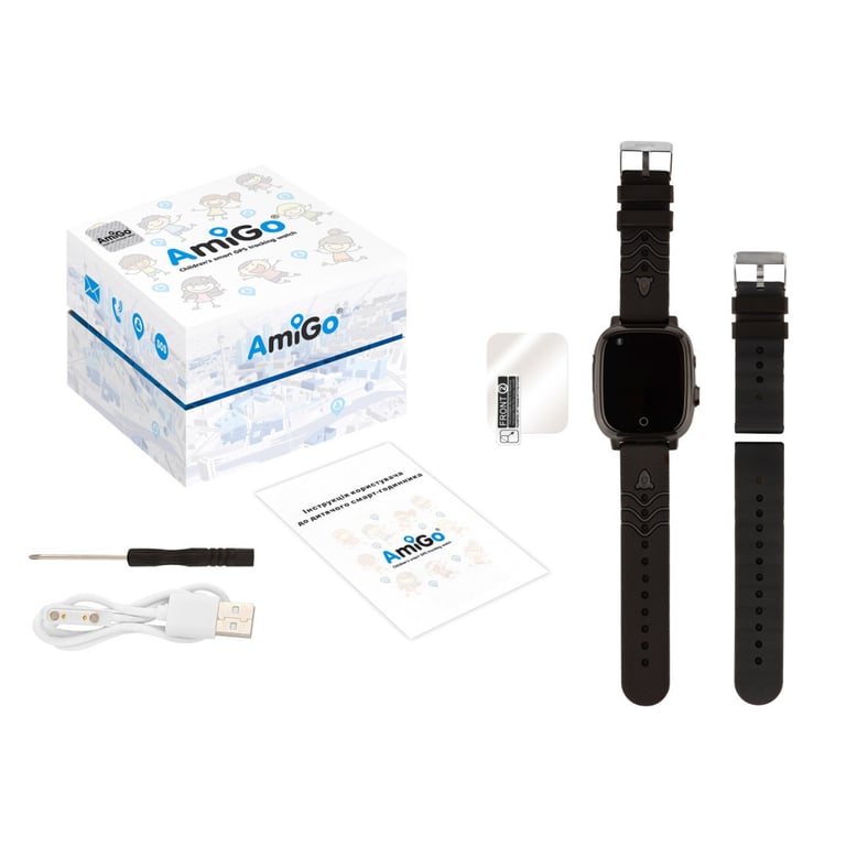 Смарт-годинник Amigo GO005 4G WIFI Kids waterproof Thermometer Black (747016) - фото 8