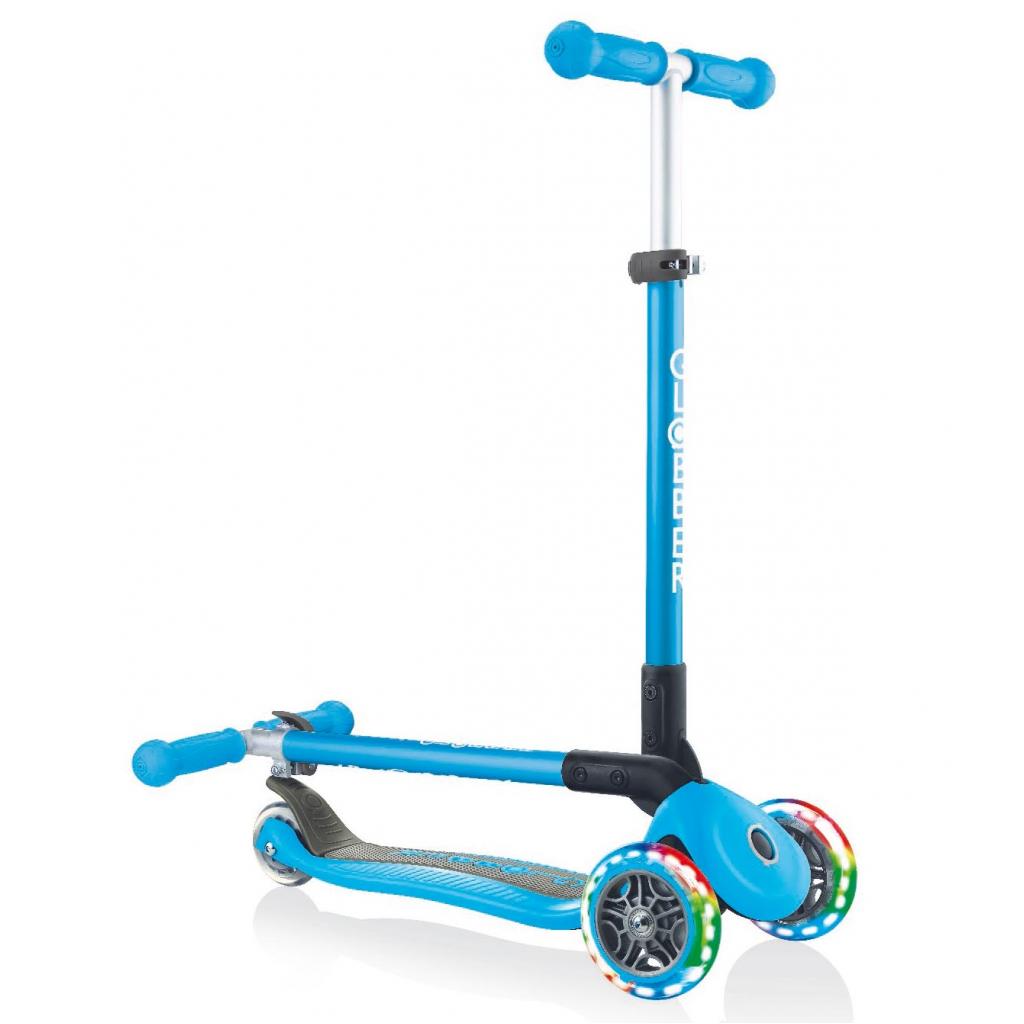 Самокат Globber Primo Foldable Lights Led блакитний (432-101-2) - фото 4 Самокат Globber Primo Foldable Lights Led блакитний (432-101-2) - фото 4