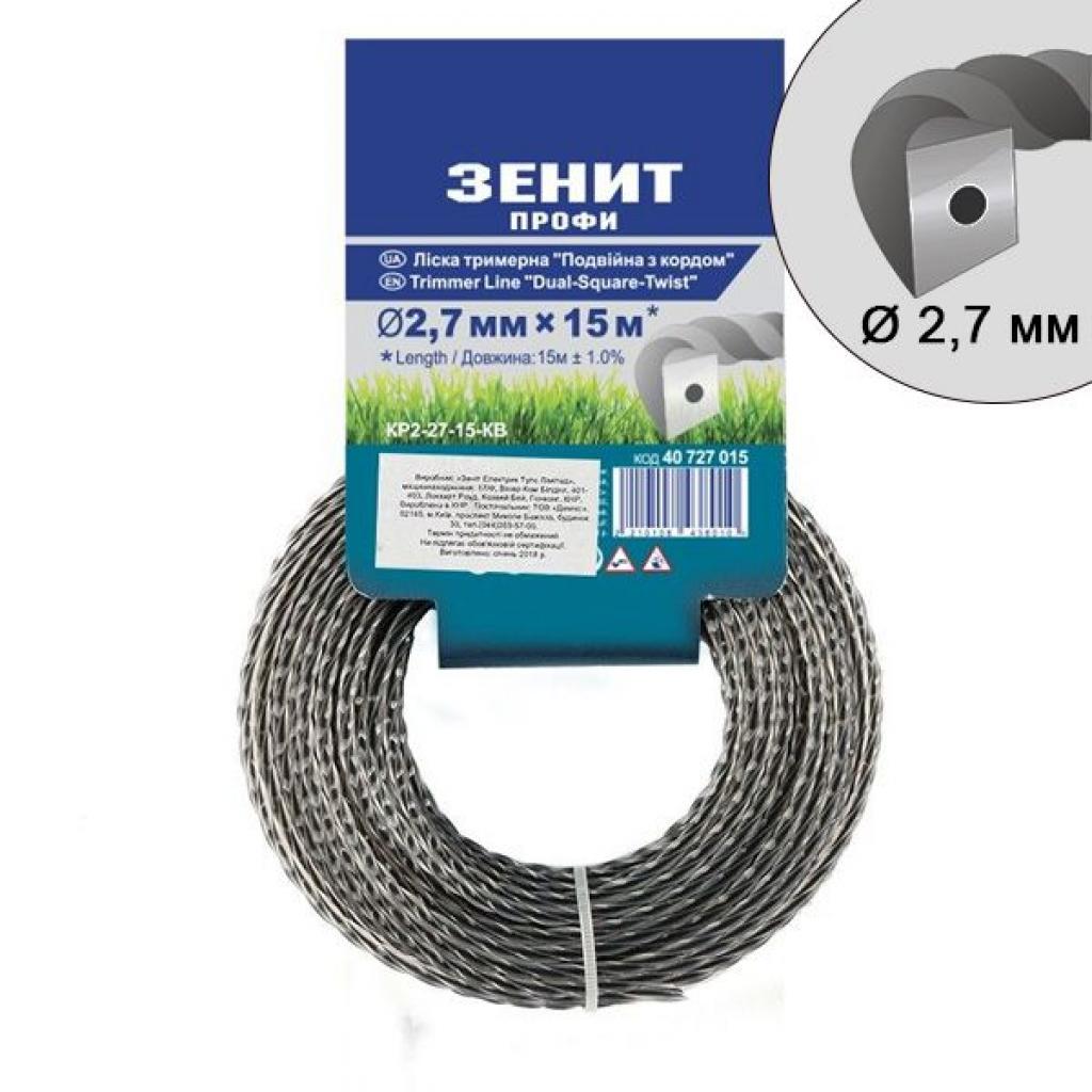 Жилка косильна Зеніт "ПРОФІ" "Подвійна з кордом" 2,7 мм x 15 м (40727015) - фото 1