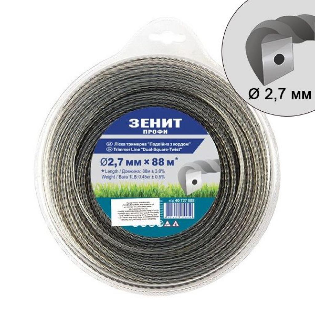 Жилка косильна Зеніт "ПРОФІ" "Подвійна з кордом" 2,7 мм x 88 м (40727088) - фото 1 Жилка косильна Зеніт "ПРОФІ" "Подвійна з кордом" 2,7 мм x 88 м (40727088) - фото 1