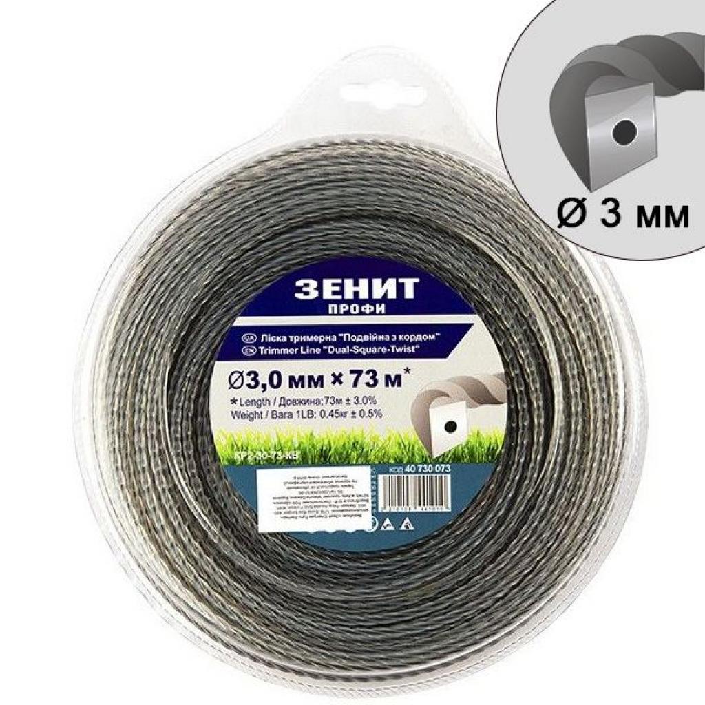 Жилка косильна Зеніт "ПРОФІ" "Подвійна з кордом" 3,0 мм x 73 м (40730073) - фото 1